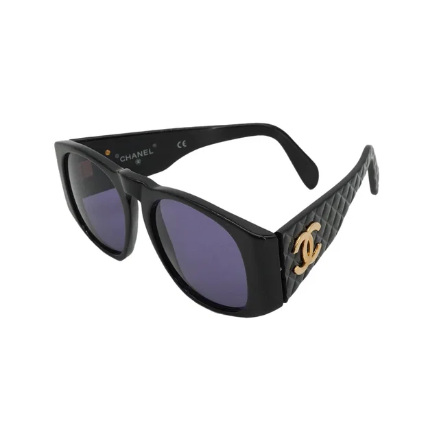 Chanel Vintage Cocomark Sunglasses Matelasse Black Eyewear in Black from Luxury Promise