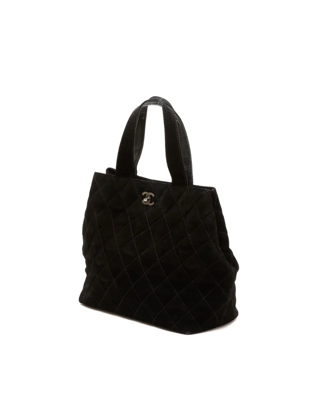 Chanel CC Suede Turn Lock Tote Bag in Suede from A Retro Tale, photo 2 of 8