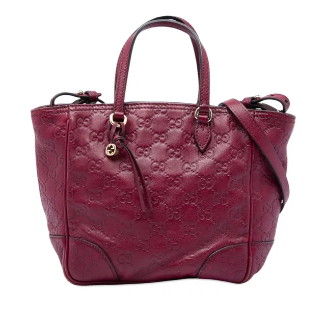 Red Gucci Small Guccissima Bree Satchel in Red Canvas from Designer Revival