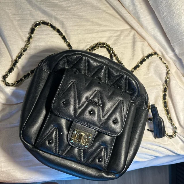 Valentino Garavani Women's Backpacks - Black in black Leather from Depop, photo 4 of 4