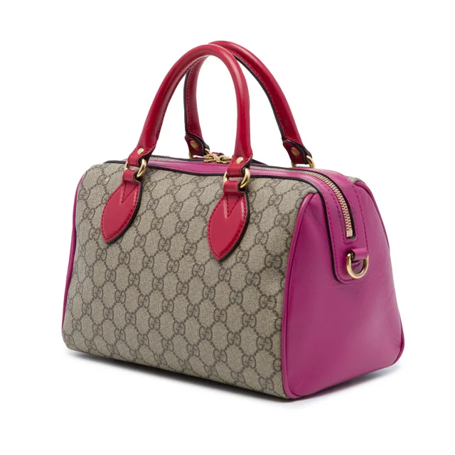 Red Gucci Small GG Supreme Satchel in Red Coated canvas from Designer Revival, photo 2 of 2