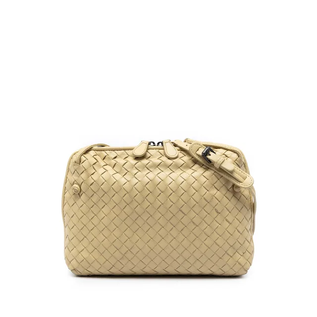 Yellow Bottega Veneta Nappa Intrecciato Nodini Crossbody in Yellow Nappa leather from Designer Revival