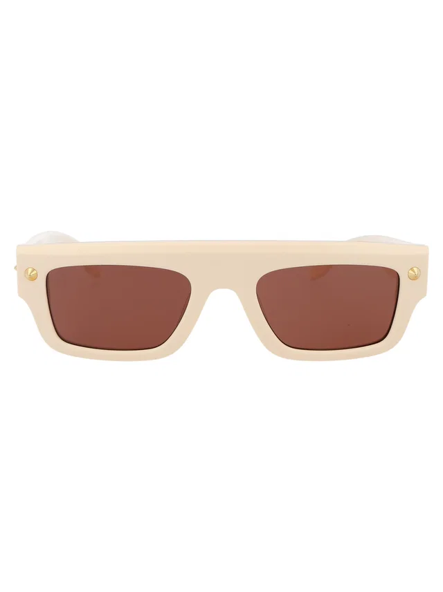 Alexander McQueen Am0427s Rectangular Acetate Sunglasses — Beige in Beige from HEWI