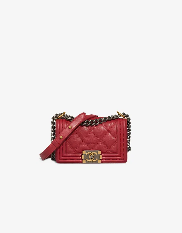 Chanel Boy Small Calf Red in Red Calfskin from SACLÀB