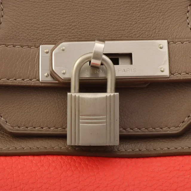 Hermès 2012 Birkin 35 Casaque Etoupe/Argile/Rose Jaipur in Taupe Clemence leather from VINTAGE QOO TOKYO, photo 7 of 11