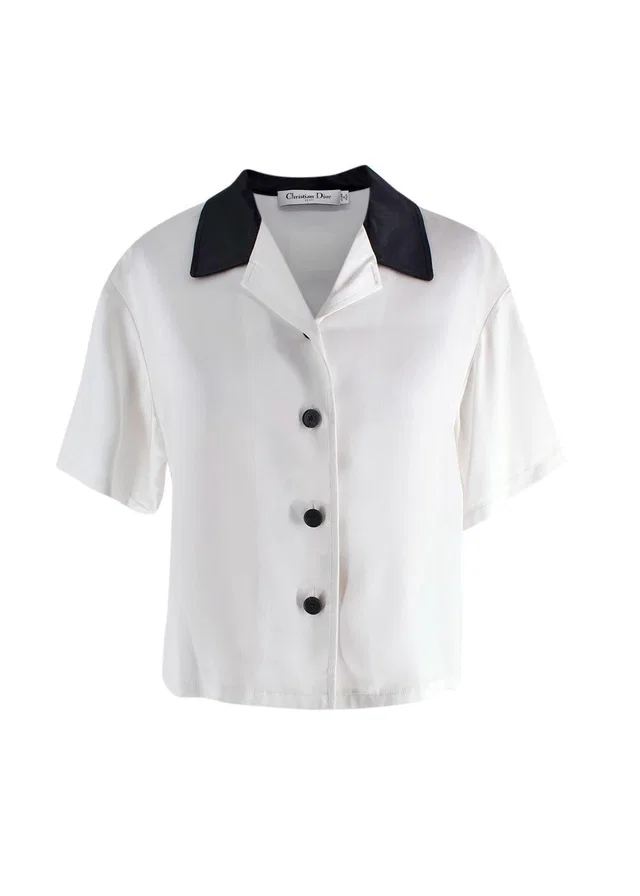 Dior Vibe Black and White Bowling Shirt in Black from HEWI