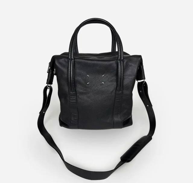 Maison Margiela Exclusive. Leather Travel Bag in black Leather from Grailed