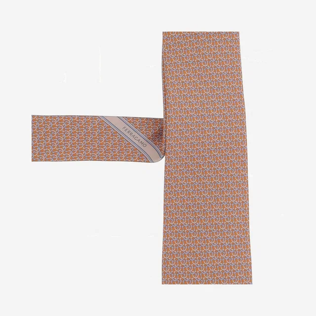 Ferragamo Silk Jacquard Necktie — Orange Neckties in Orange Silk from HEWI