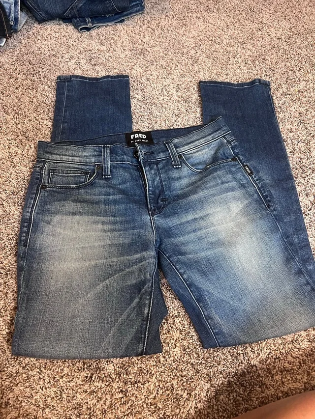 By Fred Segal Medium-Wash Straight-Leg Jeans in red from Poshmark