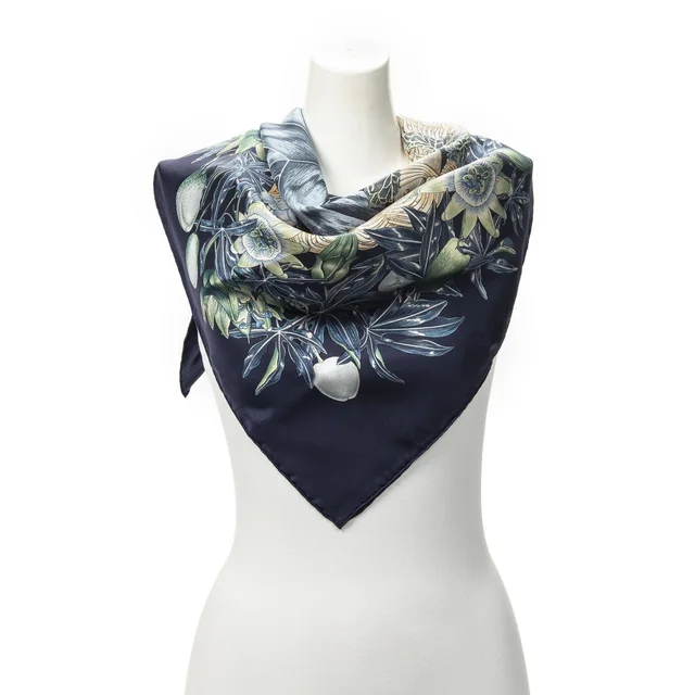 Hermès Scarf Navy in Navy Silk from The Reluxe