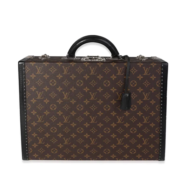 Louis Vuitton Monogram Macassar President Briefcase Black; Brown Coated Canvas; Leather Handbag in Black Coated canvas from HEWI