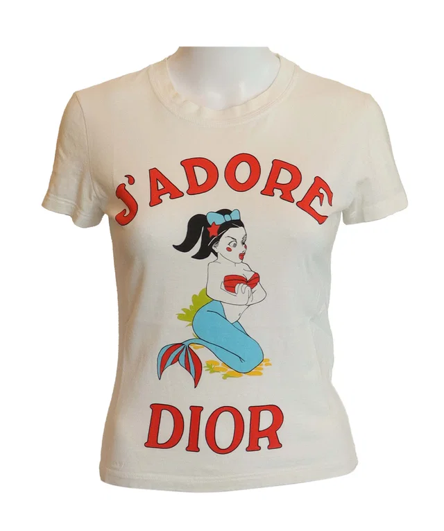 Dior J'Adore Logo Cartoon Tshirt set mermaid from Luxury Promise