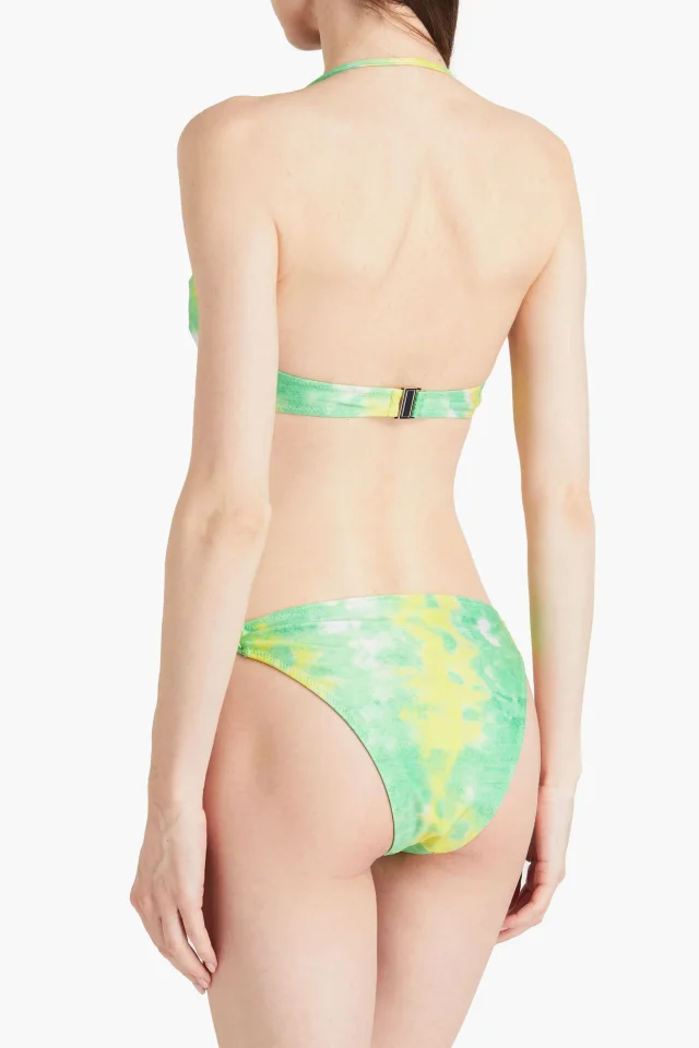 Ganni Twisted printed low-rise bikini briefs in Green, photo 3 of 4 from THE OUTNET