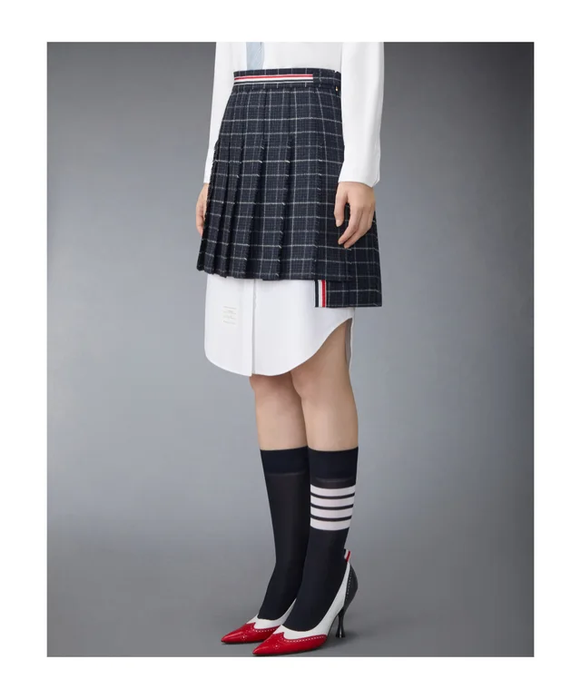 Thom Browne Windowpane Houndstooth RWB Stripe Skirt, photo 5 of 7 from SENSER