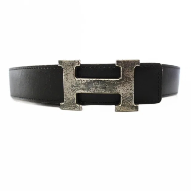 Hermès Constance Belt 75 Black Brown in Black Leather from The Reluxe