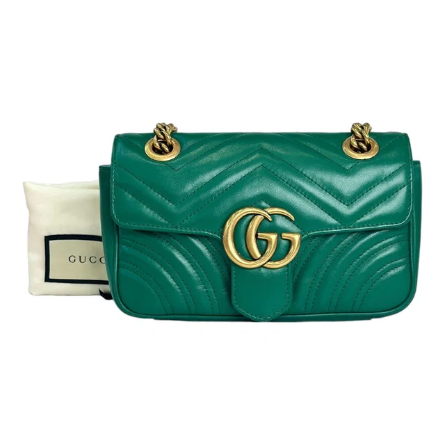 Gucci Marmont Mini Green Calfskin in Green Calfskin from Luxury Promise