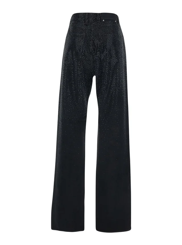 Golden goose Black Jeans with Belt Loops and All-Over Crystal Decoration in Denim for Women in Black 100% Cotton, photo 4 of 6 from Gaudenzi Boutique