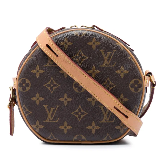 Brown Louis Vuitton Monogram Boite Chapeau Souple PM Crossbody Bag in Brown Coated canvas from Designer Revival