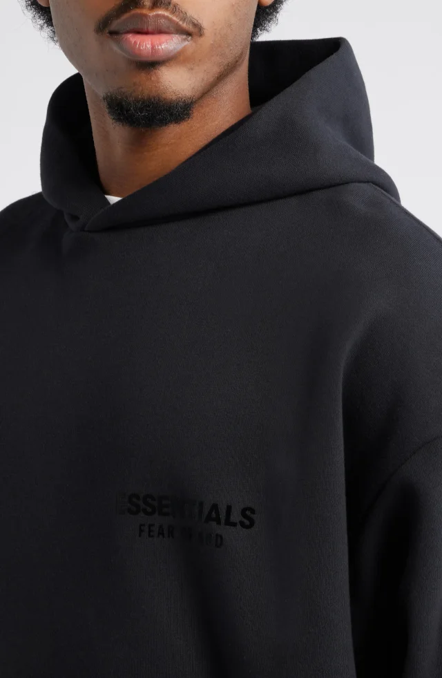 Fear of God Essentials Classic Fleece Hoodie in Black, photo 4 of 6 from Nordstrom Rack