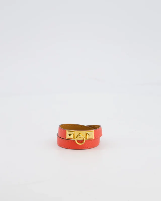 Hermès Double Tour Bracelet in Pink Epsom leather from Sellier, photo 4 of 8