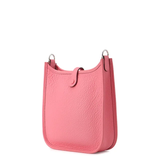 Hermès Evelyne Amazon Long Rose Azalee/Rouge Pivoine Taurillon Clemence Size TPM in Red Clemence leather from GALLERY RARE, photo 3 of 17