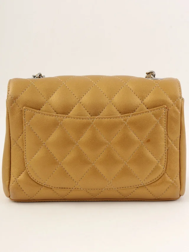 Chanel CC Mark Plate Chain Shoulder Bag, Gold, circa 2009 in Gold Leather from VINTAGE QOO TOKYO, photo 2 of 14