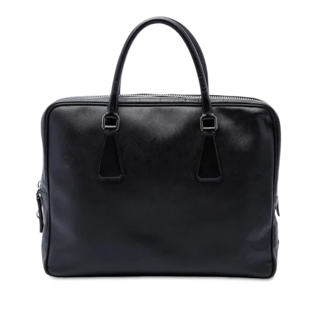 Black Prada Saffiano Business Bag in Black Saffiano leather from Designer Revival