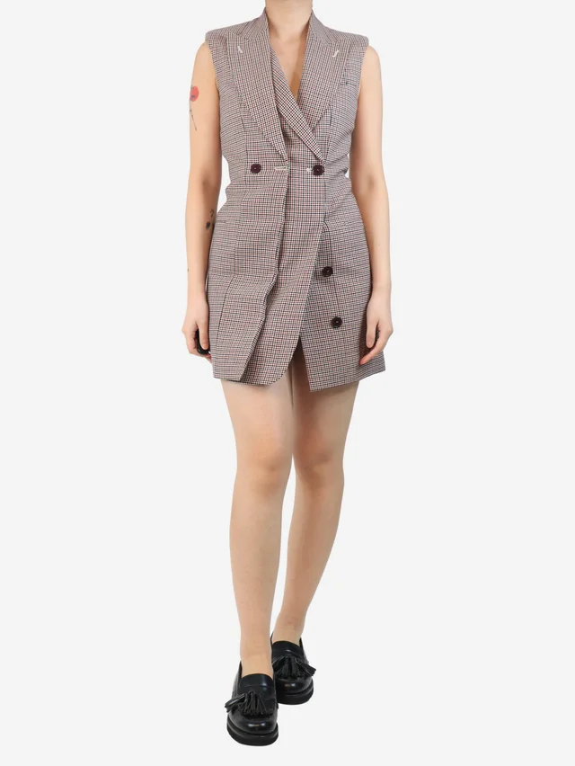Stella McCartney Houndstooth wool midi dress - size UK 8 in Wool from Sign of the Times