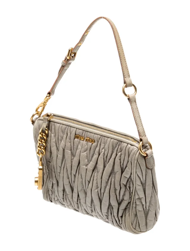 Miu Miu Shoulder Bag in gray Leather from The RealReal, photo 3 of 6
