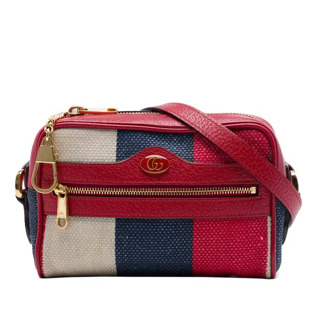 Red Gucci Mini Canvas Ophidia Crossbody in Red Canvas from Designer Revival