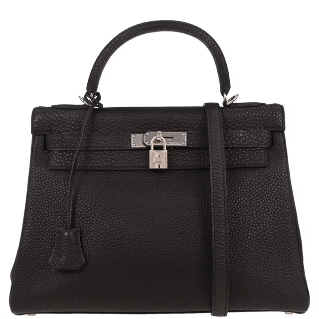 Hermès Black Togo Kelly 32 Retourne 2way Shoulder Handbag in Black Togo leather from AMORE Vintage Tokyo