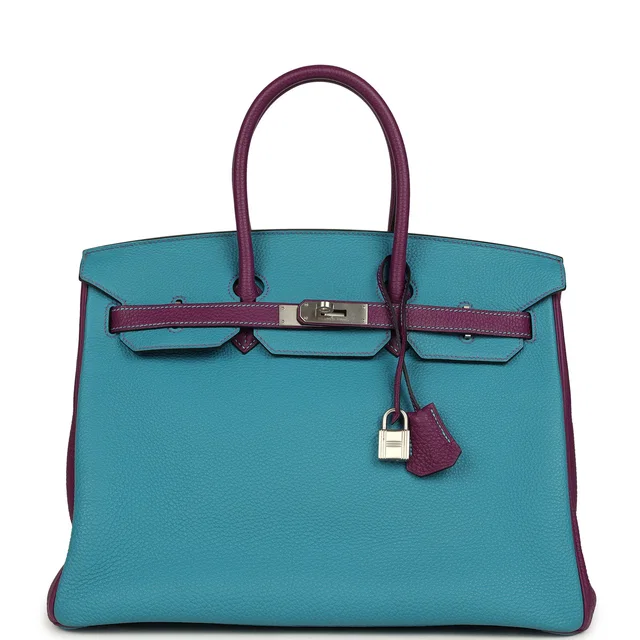Hermès Special Order (HSS) Birkin 35 Bleu Izmir, Anemone Togo Brushed Palladium Hardware in Blue Togo leather from Madison Avenue Couture