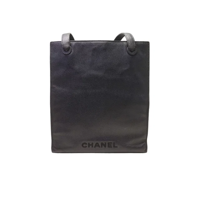 Chanel Logo Caviar Leather Tote Bag in Caviar leather from The Reluxe