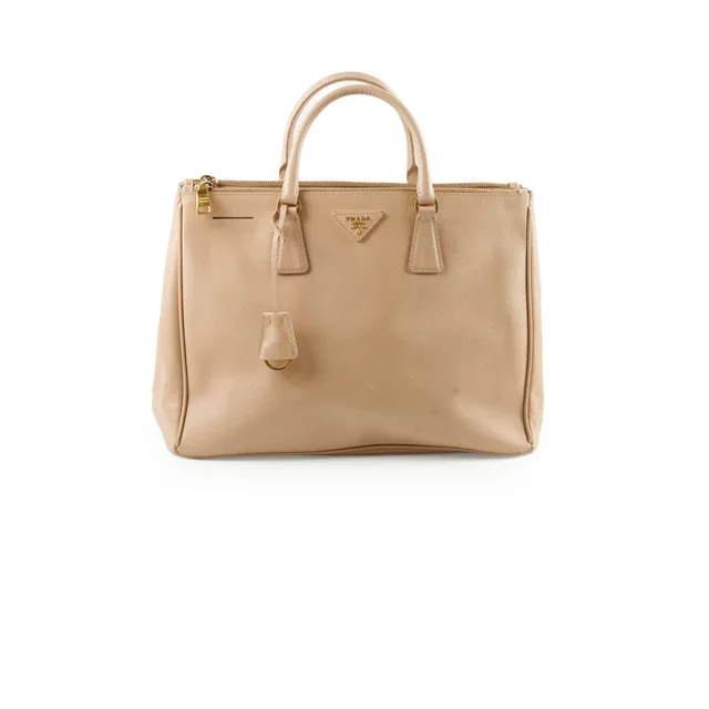 Prada Large Galleria Saffiano Beige Bag in Beige Saffiano leather from The Purse Affair