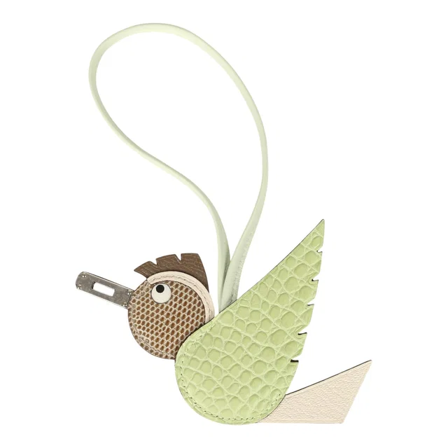 Hermès Birdy Charm Jaune Bourgeon in Taupe Epsom leather from Madison Avenue Couture