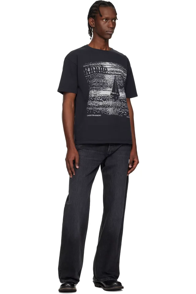 Rhude Black 'Lago Trasimeno' T-shirt, photo 4 of 4 from SSENSE