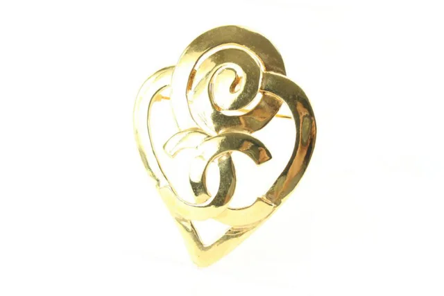 Chanel 95p Spiral Heart CC Brooch Pin Corsage from Bagriculture