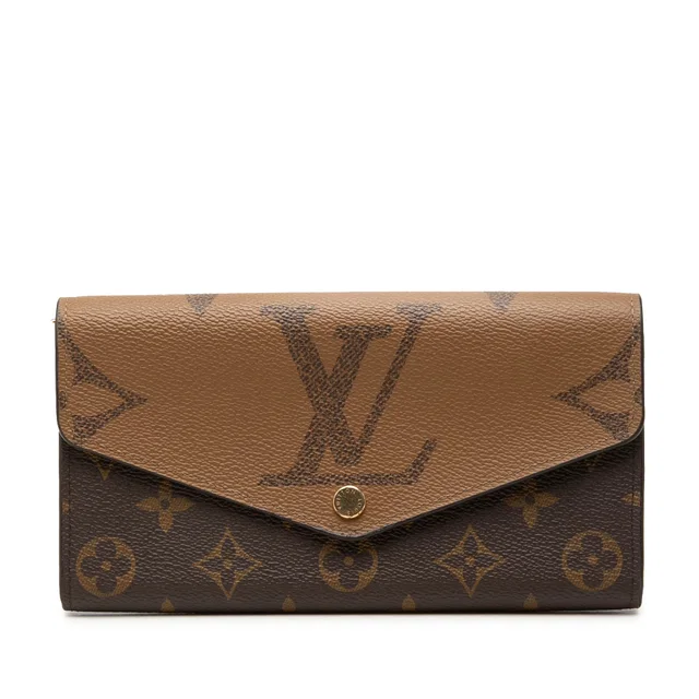 Brown Louis Vuitton Monogram Reverse Giant Sarah Long Wallet in Brown Coated canvas from Designer Revival