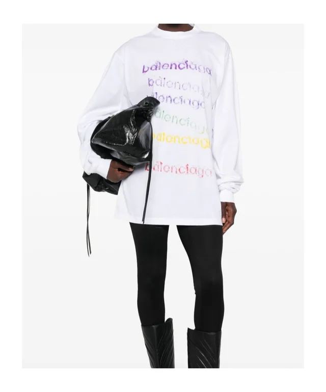 Balenciaga logo-print long-sleeve T-shirt, photo 4 of 9 from SENSER