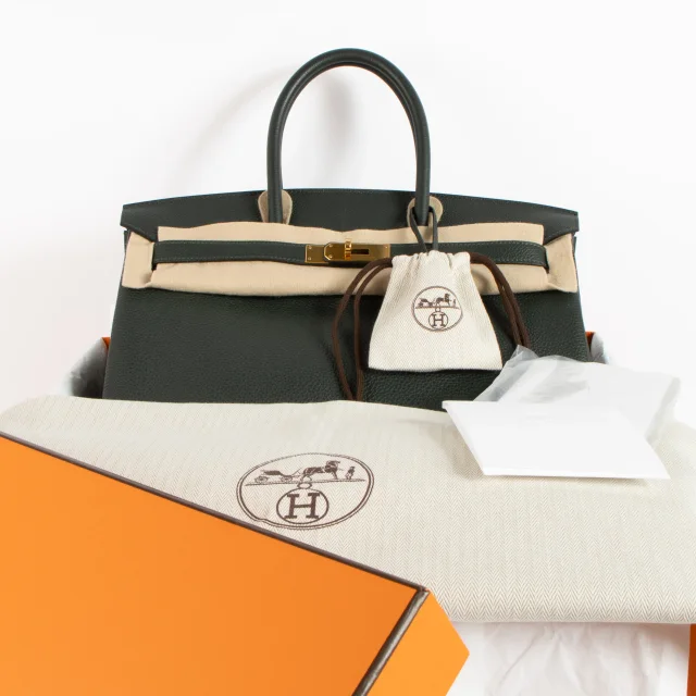 Hermès Birkin 35 Vert Foncé Togo GHW in Green Togo leather from Labellov, photo 2 of 12