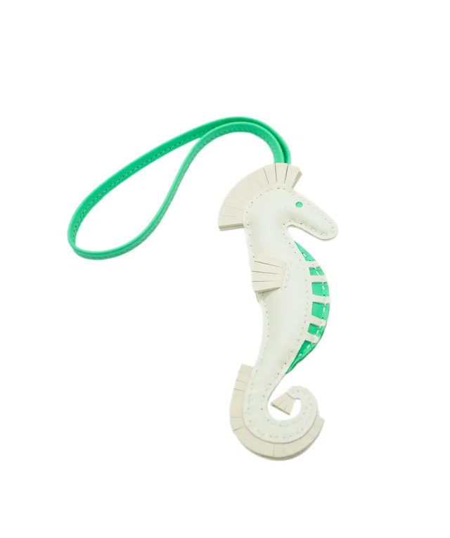 Hermès Seahorse Charm - Green in Green Swift leather from Luxury Promise