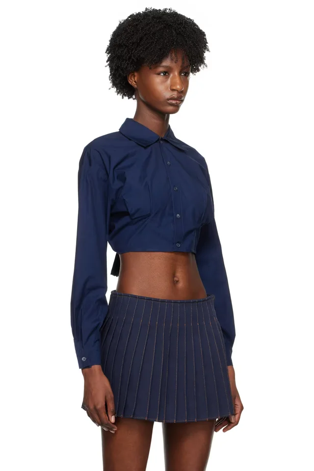 AMI Paris SSENSE Exclusive Blue Shirt, photo 2 of 4 from SSENSE
