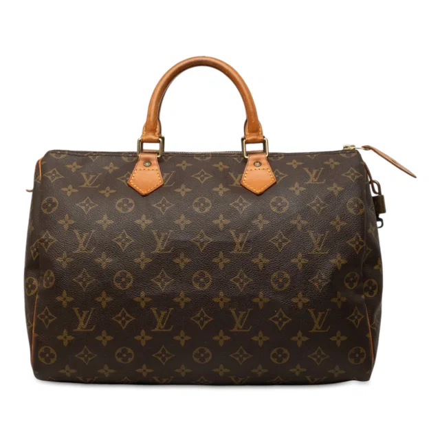 Brown Louis Vuitton Monogram Speedy 35 Boston Bag in Brown Coated canvas from Designer Revival