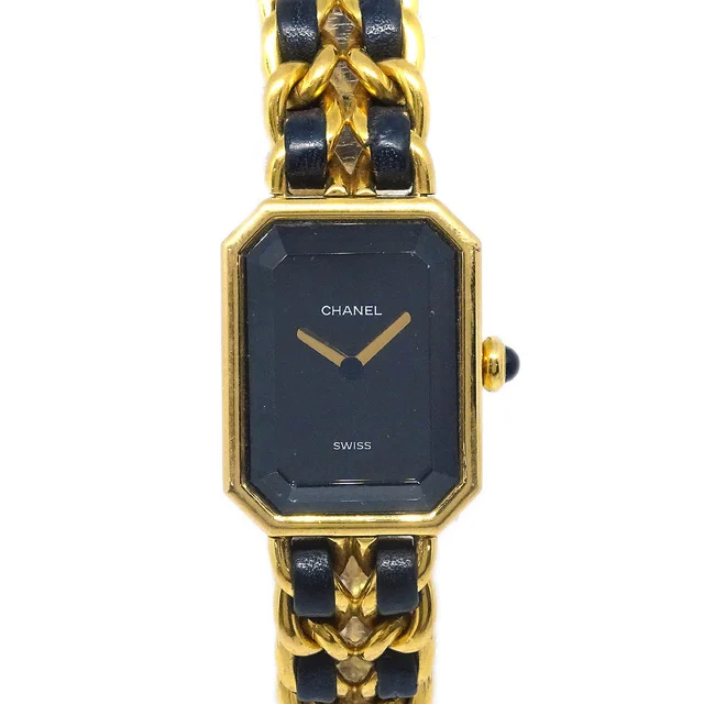 Chanel Premiere Watch Gold #XL in Gold Leather from AMORE Vintage Tokyo