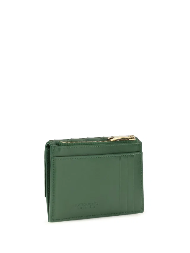 Bottega Veneta Knot Card Case — Green Lamb Leather Wallets & Purses in Green Lambskin from HEWI