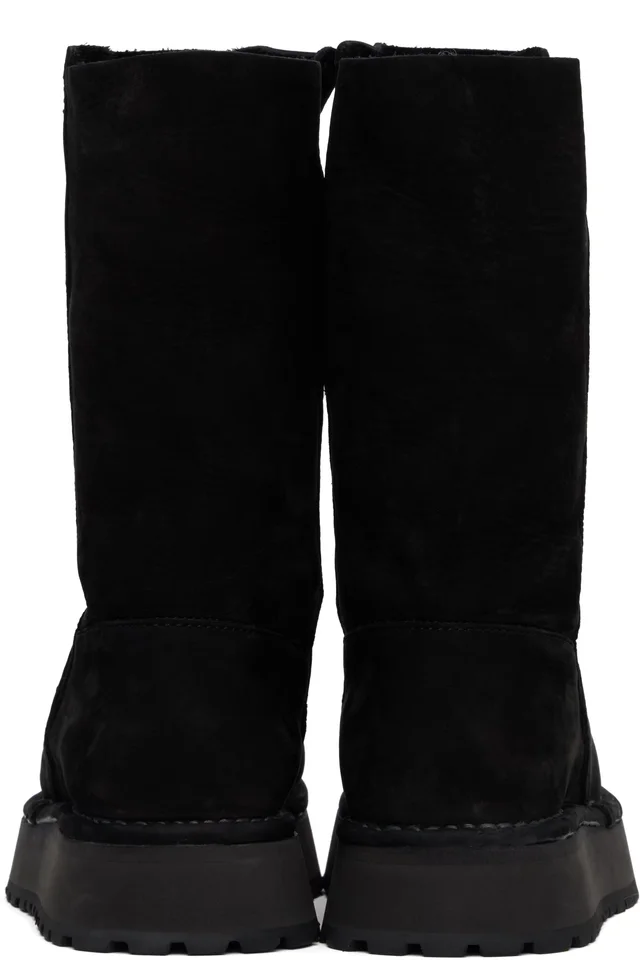 Y's Black Nubuck Leather Slip-On Boots, photo 2 of 2 from SSENSE