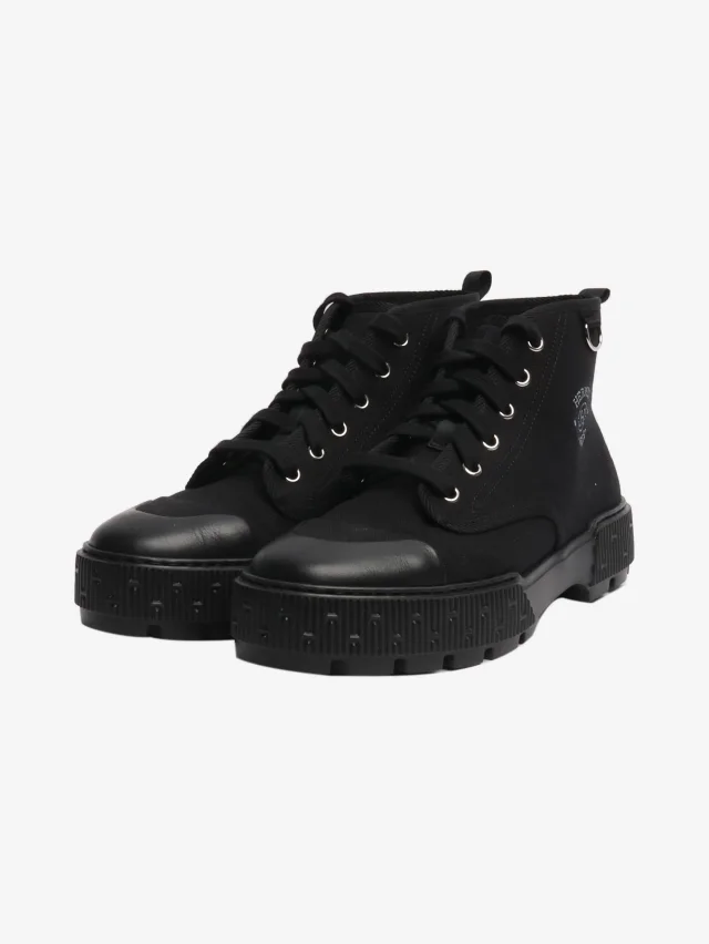 Hermès Black canvas ankle boots - size EU 39 (UK 6) in Black Canvas from Sign of the Times, photo 2 of 5