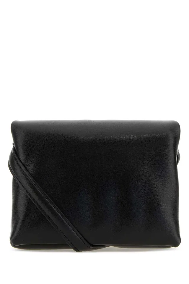 Marni Mini Prisma Clutch — Black in Black Leather from HEWI