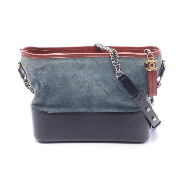 Shoulder Bag Gabrielle de Chanel Large Hobo Black Smoke Blue Suede in Black Suede from The Reluxe