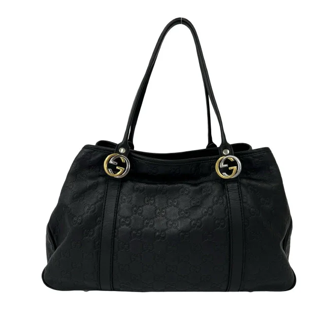Gucci GG Twins Shima Leather Tote Bag in Black Leather from LuxUness, photo 3 of 10